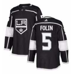 Mens Adidas Los Angeles Kings 5 Christian Folin Premier Black Home NHL Jersey 