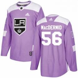 Mens Adidas Los Angeles Kings 56 Kurtis MacDermid Authentic Purple Fights Cancer Practice NHL Jersey 