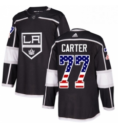 Mens Adidas Los Angeles Kings 77 Jeff Carter Authentic Black USA Flag Fashion NHL Jersey 