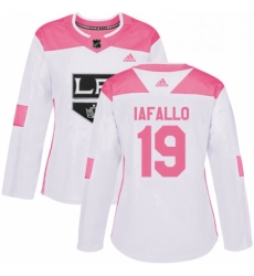 Womens Adidas Los Angeles Kings 19 Alex Iafallo Authentic WhitePink Fashion NHL Jersey 