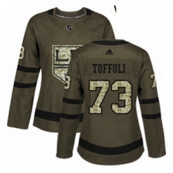 Womens Adidas Los Angeles Kings 73 Tyler Toffoli Authentic Green Salute to Service NHL Jersey 