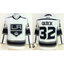 Kids Los Angeles Kings 32 Jonathan Quick White NHL Jersey