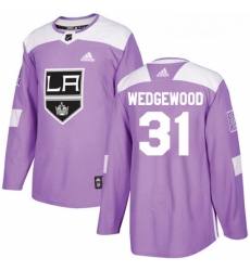 Youth Adidas Los Angeles Kings 31 Scott Wedgewood Authentic Purple Fights Cancer Practice NHL Jersey 