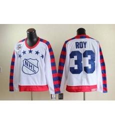 Canadiens #33 Patrick Roy White All Star CCM Throwback 75TH Stitched NHL Jersey