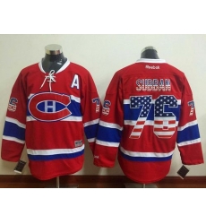 Canadiens  #76 P K Subban Red USA Flag Fashion Stitched NHL Jersey