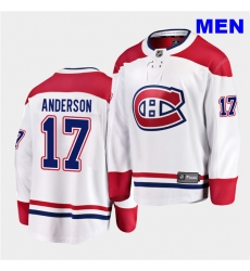 Men Montreal Canadiens 17 Josh Anderson 2020 21 Away White Breakaway Player WhiteJersey