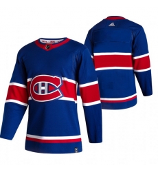 Men Montreal Canadiens Blank Blue Adidas 2020 21 Reverse Retro Alternate NHL Jersey