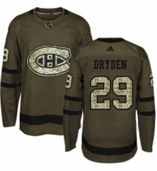 Mens Adidas Montreal Canadiens 29 Ken Dryden Premier Green Salute to Service NHL Jersey 