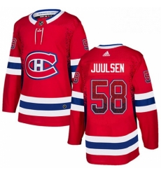 Mens Adidas Montreal Canadiens 58 Noah Juulsen Authentic Red Drift Fashion NHL Jersey 