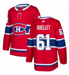 Mens Adidas Montreal Canadiens 61 Xavier Ouellet Premier Red Home NHL Jersey 