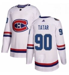 Mens Adidas Montreal Canadiens 90 Tomas Tatar Authentic White 2017 100 Classic NHL Jersey 