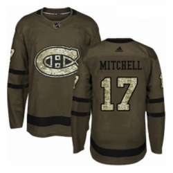 Youth Adidas Montreal Canadiens 17 Torrey Mitchell Premier Green Salute to Service NHL Jersey 