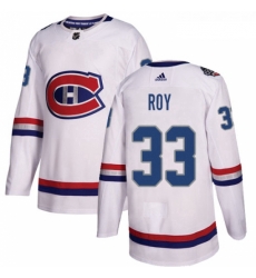 Youth Adidas Montreal Canadiens 33 Patrick Roy Authentic White 2017 100 Classic NHL Jersey 