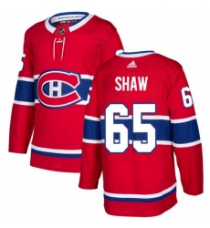 Youth Adidas Montreal Canadiens 65 Andrew Shaw Authentic Red Home NHL Jersey 