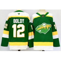 Men Minnesota Wild 12 Matt Boldy Green 2024 25 Alternate Stitched Hockey Jersey