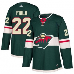 Men Minnesota Wild 22 Kevin Fiala Green Adidas Jersey