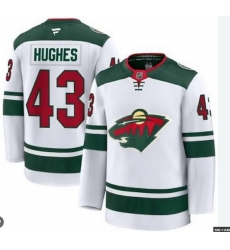 Men Minnesota Wild Quinn Hughes #43 White 2024 25 Home Stitched Hockey Jersey