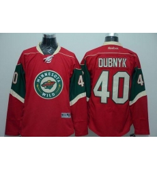 Wild #40 Devan Dubnyk Red Stitched NHL Jersey