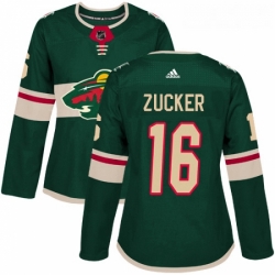 Womens Adidas Minnesota Wild 16 Jason Zucker Premier Green Home NHL Jersey 