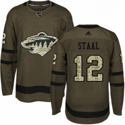 Youth Adidas Minnesota Wild 12 Eric Staal Authentic Green Salute to Service NHL Jersey 