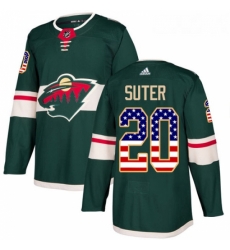 Youth Adidas Minnesota Wild 20 Ryan Suter Authentic Green USA Flag Fashion NHL Jersey 