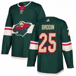 Youth Adidas Minnesota Wild 25 Jonas Brodin Authentic Green Home NHL Jersey 