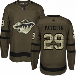 Youth Adidas Minnesota Wild 29 Greg Pateryn Premier Green Salute to Service NHL Jersey 