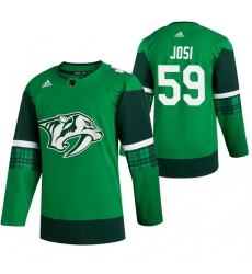 Men Nashville Predators 59 Roman Josi Green 2020 Adidas Jersey