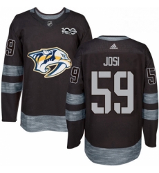 Mens Adidas Nashville Predators 59 Roman Josi Authentic Black 1917 2017 100th Anniversary NHL Jersey 