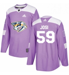 Mens Adidas Nashville Predators 59 Roman Josi Authentic Purple Fights Cancer Practice NHL Jersey 