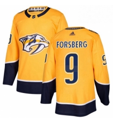 Mens Adidas Nashville Predators 9 Filip Forsberg Premier Gold Home NHL Jersey 