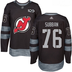 Devils #76 P  K  Subban Black 1917 2017 100th Anniversary Stitched Hockey Jersey