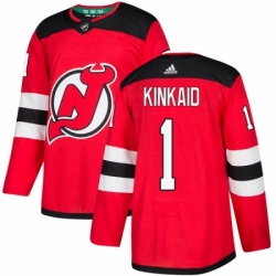 Mens Adidas New Jersey Devils 1 Keith Kinkaid Premier Red Home NHL Jersey 