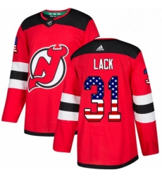 Mens Adidas New Jersey Devils 31 Eddie Lack Authentic Red USA Flag Fashion NHL Jersey 