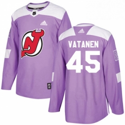 Mens Adidas New Jersey Devils 45 Sami Vatanen Authentic Purple Fights Cancer Practice NHL Jersey 