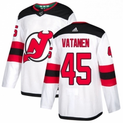 Mens Adidas New Jersey Devils 45 Sami Vatanen Authentic White Away NHL Jersey 