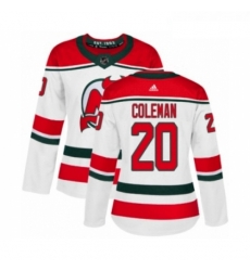 Womens Adidas New Jersey Devils 20 Blake Coleman Authentic White Alternate NHL Jersey 