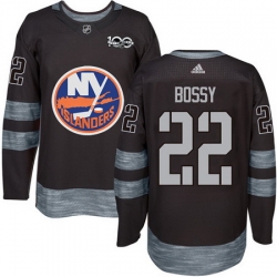 Islanders #22 Mike Bossy Black 1917 2017 100th Anniversary Stitched NHL Jersey