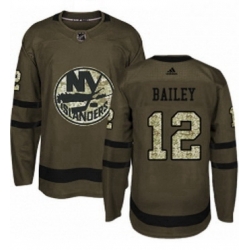 Mens Adidas New York Islanders 12 Josh Bailey Authentic Green Salute to Service NHL Jersey 