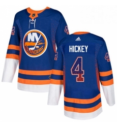 Mens Adidas New York Islanders 4 Thomas Hickey Authentic Royal Blue Drift Fashion NHL Jersey 