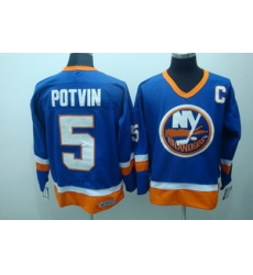 New York Islanders 5 Denis Potvin CCM Vintage Throwback C patch