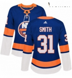 Womens Adidas New York Islanders 31 Billy Smith Premier Royal Blue Home NHL Jersey 