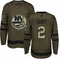 Youth Adidas New York Islanders 2 Nick Leddy Premier Green Salute to Service NHL Jersey 