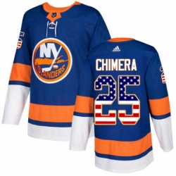 Youth Adidas New York Islanders 25 Jason Chimera Authentic Royal Blue USA Flag Fashion NHL Jersey 