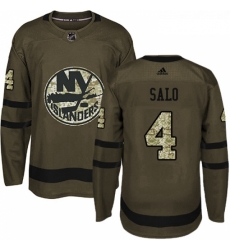 Youth Adidas New York Islanders 4 Robin Salo Premier Green Salute to Service NHL Jersey 