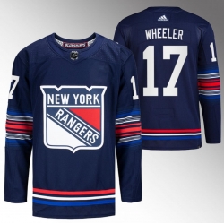 Men New York Rangers 17 Blake Wheeler Navy Stitched Jersey