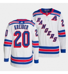 Men New York Rangers 20 Chris Kreider White Stitched Jerse