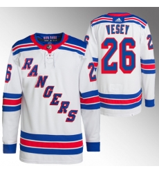 Men New York Rangers 26 Jimmy Vesey White Stitched Jersey