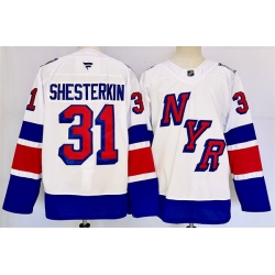 Men New York Rangers 31 Igor Shesterkin White 2024 25 Stadium Series Stitched Jersey