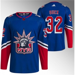 Men New York Rangers 32 Jonathan Quick Blue Reverse Retro Stitched Jersey